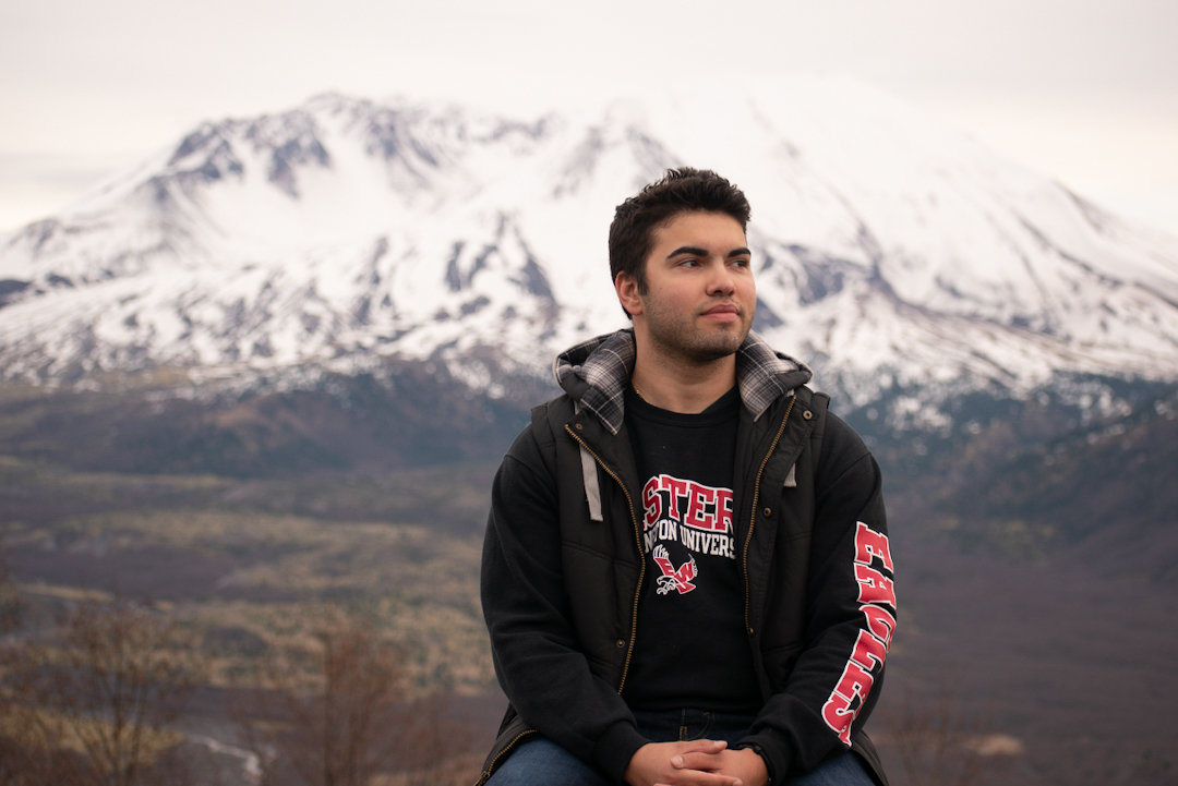 Jeran Keogh, pictured here, has shot several viral photos of Mount St. Helens and other landscapes this year.